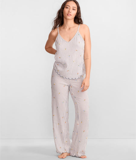 Build Me Up Woven Cami Pajama Set