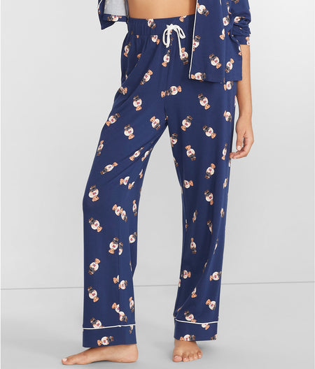 Navy Bear Knit Pajama Pants