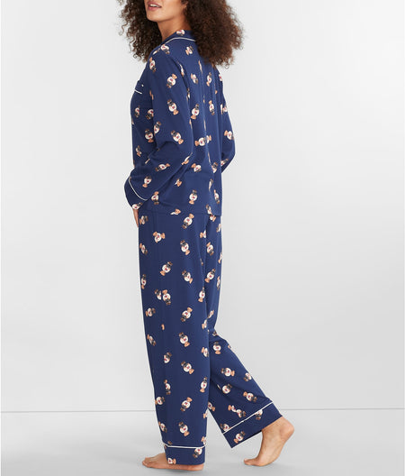 Navy Bear Knit Pajama Pants