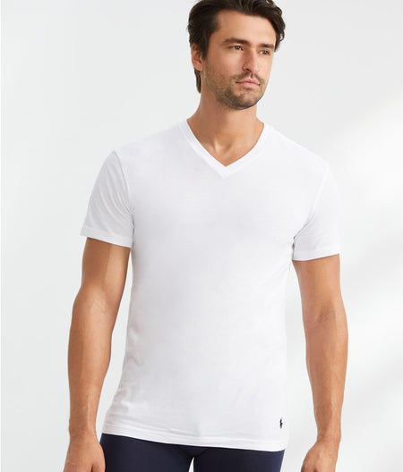 Slim Fit Cotton Wicking V-Neck T-Shirt 3-Pack