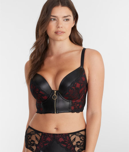 Onyx Zip-Front Longline Bra