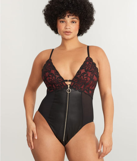 Onyx Zip-Front Wire-Free Bodysuit