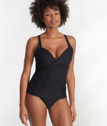 Space Twist Front Wire-Free Tankini Top