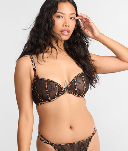 India Leopard Embroidery Bra