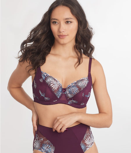 St. Tropez Side Support Bra: Purple / Blue