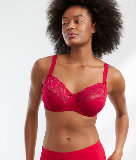 Madison Side Support Bra: Scarlet