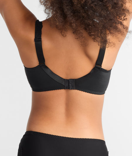 Madison Side Support Bra: Black Tailor