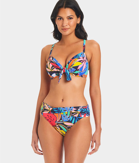 Color Field Tie-Front Bikini Top D-DD Cups