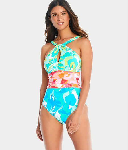 Summer Escapes High-Neck One-Piece