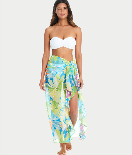 Spring It On Ruffle Long Sarong Cover-Up