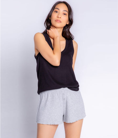 Textured Essentials Ribbed Knit Shorts