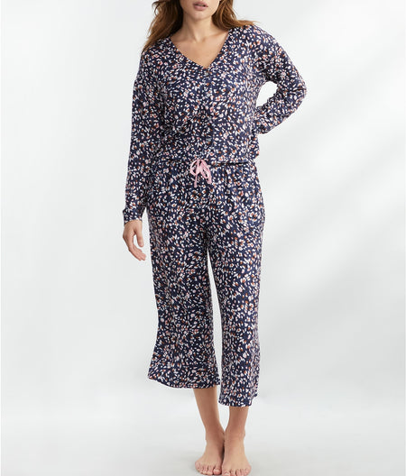 Cardigan Knit Cropped Pajama Set