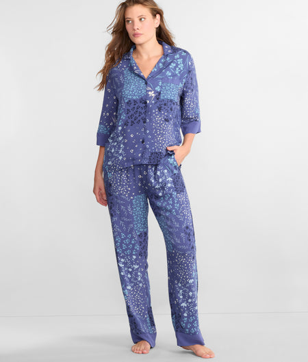 Notch Collar Pajama Set