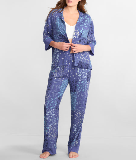 Notch Collar Pajama Set