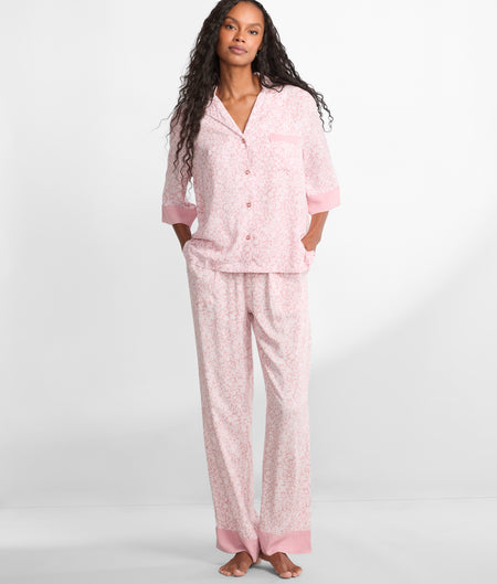 Notch Collar Pajama Set