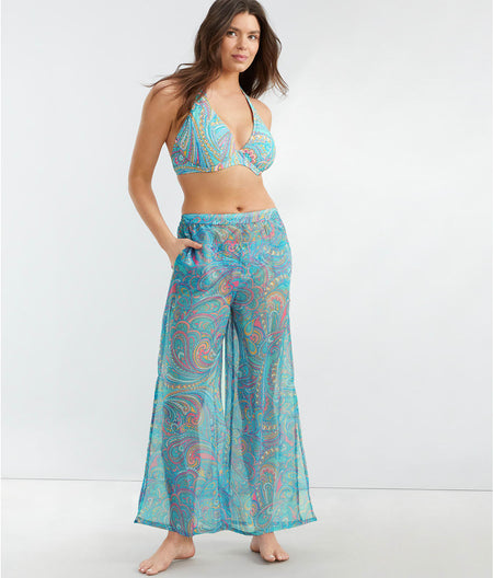 Paisley Pop Breezy Beach Pants Cover-Up