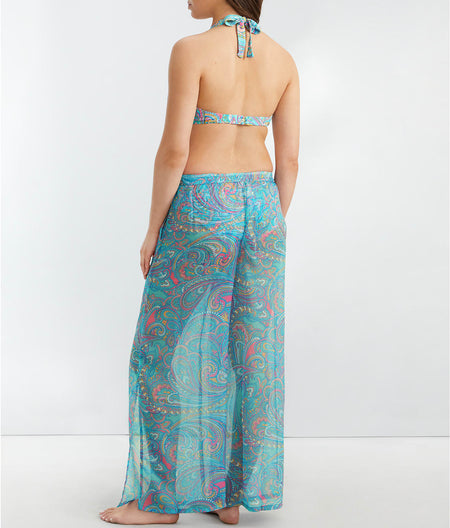 Paisley Pop Breezy Beach Pants Cover-Up