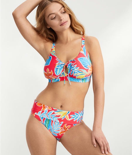 Tiger Lily Fold-Over High-Waist Bikini Bottom