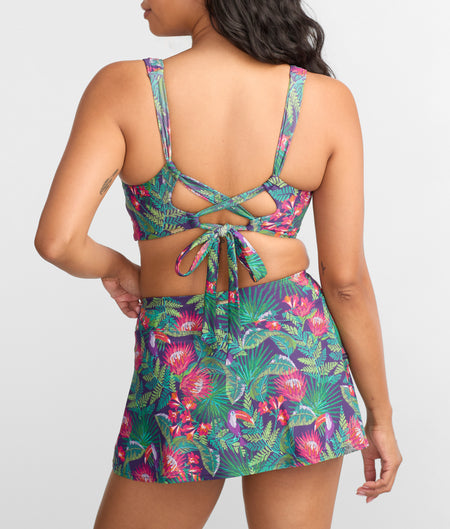 Printed Sporty Skirted Bikini Bottom