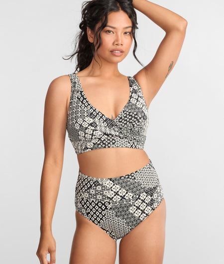 Printed Elsie Underwire Wrap Bikini Top: Venice Seagrass