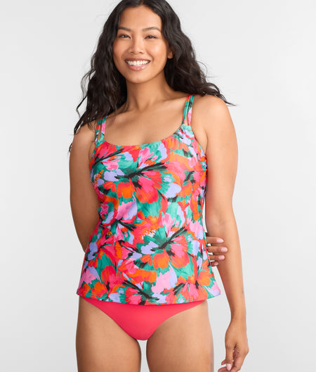 Printed Taylor Underwire Tankini Top: Hummingbird Cove