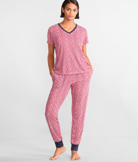 Floral Knit Jogger Pajama Set