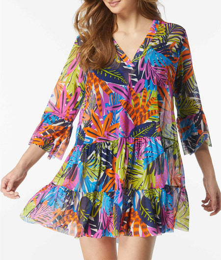 Electric Jungle Enchant Cover-Up Dress