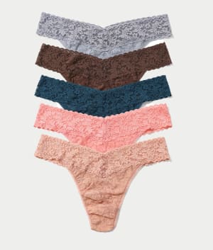 Holiday Signature Lace Original Rise Thong 5-Pack: undefined