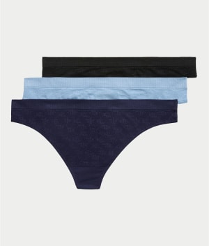Monogram Mesh Thong 3-Pack: undefined