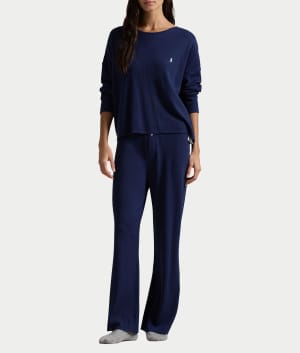Club Waffle Knit Long Sleeve Pajama Set: undefined
