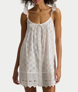 Cotton Eyelet Cami Sleep Dress: undefined