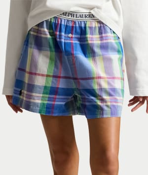 Madras Plaid Woven Boxer: undefined