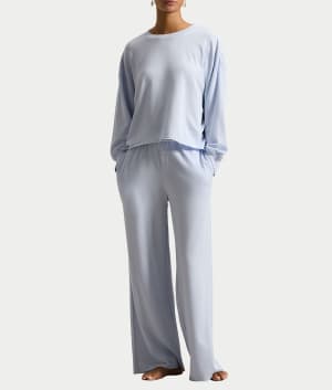 Polo Club Terry Wide Leg Pants Set: undefined