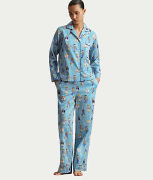 Heritage Polo Bear Woven Pajama Set: undefined