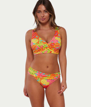 Printed Elsie Underwire Wrap Bikini Top: undefined