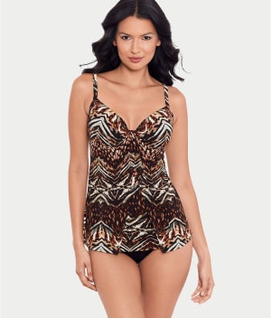 Tribal Tigress Gala Underwire Tankini Top: undefined