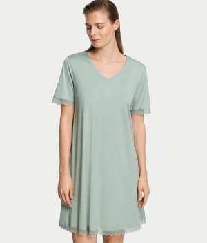 Inaya Scalloped Lace Cotton Nightgown: undefined