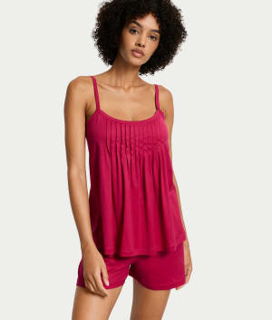 Juliet Pleated Cotton Pajama Set: undefined