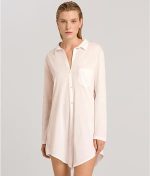 Cotton Deluxe Button-Front Sleep Shirt: undefined