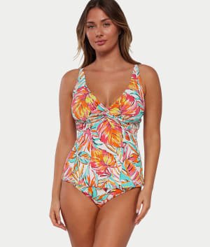 Printed Forever Underwire Tankini Top: undefined