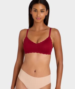b.Wow'd Lace Wire-Free Bra: Biking Red