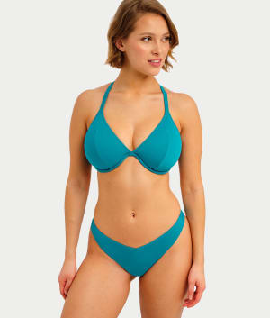 Jewel Cove Plunge Bikini Top: undefined