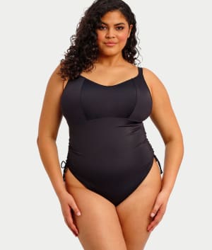 Plus Size Plain Sailing Wire-Free One-Piece: undefined