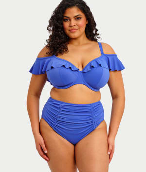 Plus Size Plain Sailing Bardot Bikini Top: undefined