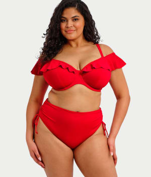 Plus Size Plain Sailing Bardot Bikini Top: undefined