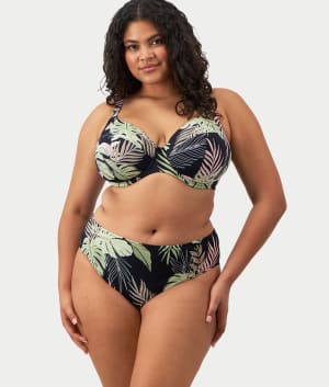 Plus Size Tropical Retreat Mid-Rise Bikini Bottom: undefined