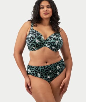 Plus Size Jungle Bay Mid-Rise Bikini Bottom: undefined