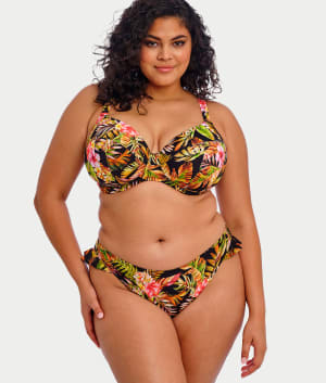 Plus Size Tiger Valley Plunge Bikini Top: undefined