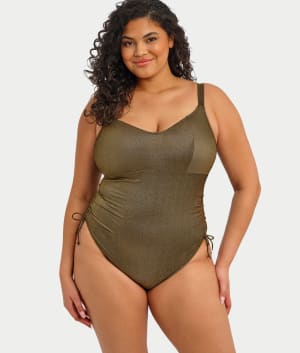 Plus Size Sunset Shimmer Wire-Free One-Piece Swimsuit: undefined