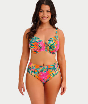 Sunset Reef High-Waist Bikini Bottom: undefined